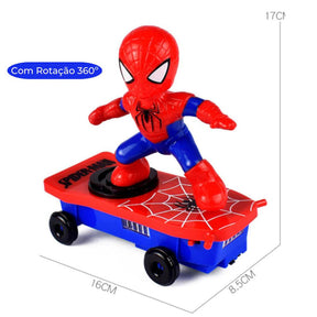 Brinquedo Homem Aranha e Homem de Ferro - Heróis do Skate