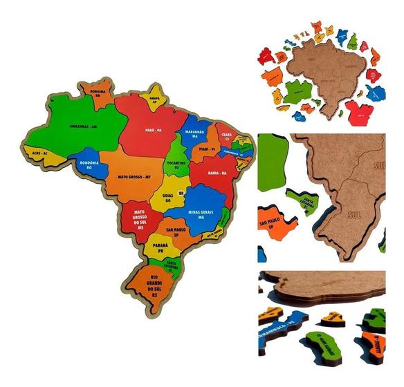 Quebra-Cabeça Mapa do Brasil - Brinquedo Educativo