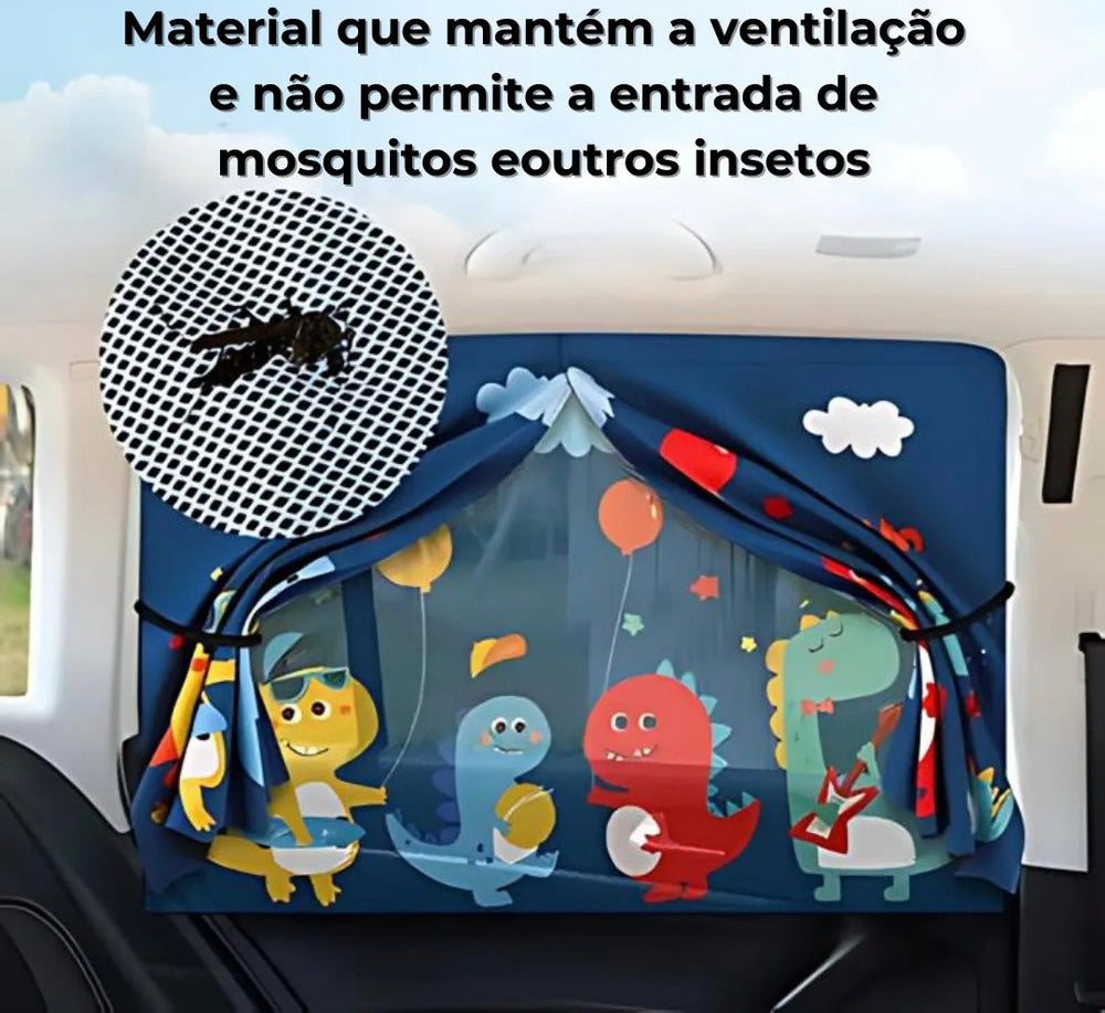 Protetor Solar Lateral Magnético com Desenhos Animados para Carros